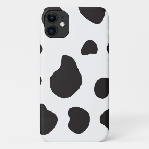 Cow Print Cow Pattern Cow Spots Black And White iPhone 11 Case