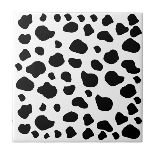 Cow Print Cow Pattern Cow Spots Black And White Ceramic Tile