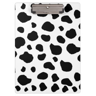 Cow Print, Cow Pattern, Cow Spots, Black And White Clipboard