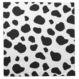 Cow Print, Cow Pattern, Cow Spots, Black And White Cloth Napkin