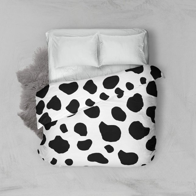 Cow Print, Cow Pattern, Cow Spots, Black And White Duvet Cover (Creator Uploaded)