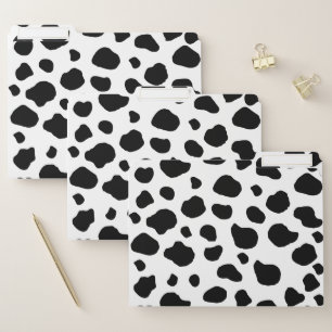 Cow Print, Cow Pattern, Cow Spots, Black And White File Folder