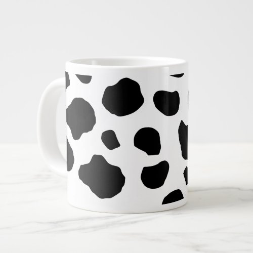 Cow Print Cow Pattern Cow Spots Black And White Giant Coffee Mug