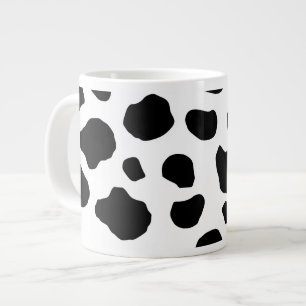 Cow Print, Cow Pattern, Cow Spots, Black And White Giant Coffee Mug