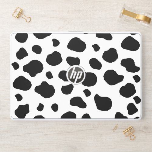 Cow Print Cow Pattern Cow Spots Black And White HP Laptop Skin