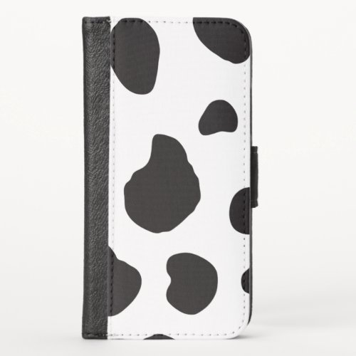 Cow Print Cow Pattern Cow Spots Black And White iPhone X Wallet Case