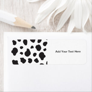 Cow Print, Cow Pattern, Cow Spots, Black And White Label