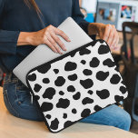 Cow Print, Cow Pattern, Cow Spots, Black And White Laptop Sleeve<br><div class="desc">Elegant,  stylish and sophisticated cow pattern in black and white color. Modern and trendy gift,  perfect for the animal print lover in your life.</div>