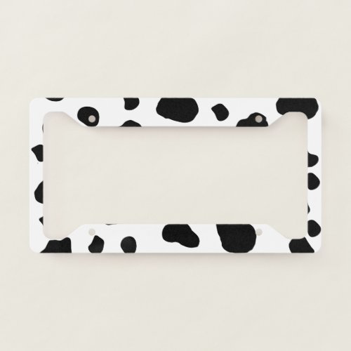 Cow Print Cow Pattern Cow Spots Black And White License Plate Frame