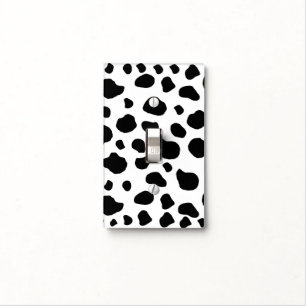 Cow Print, Cow Pattern, Cow Spots, Black And White Light Switch Cover