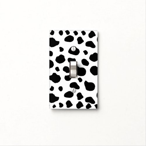 Cow Print Cow Pattern Cow Spots Black And White Light Switch Cover