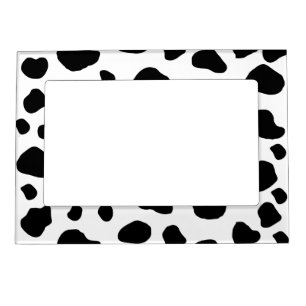 Cow Print, Cow Pattern, Cow Spots, Black And White Magnetic Frame