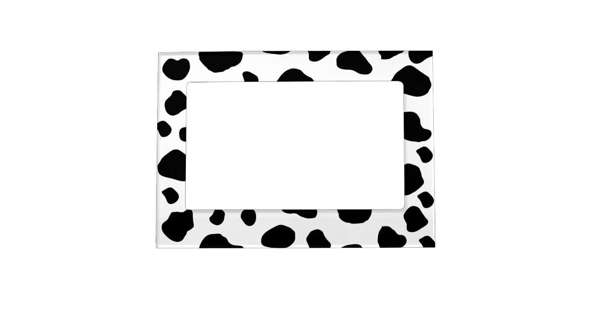 Cow Print, Cow Pattern, Cow Spots, Black And White Magnetic Frame | Zazzle cow-print-cow-pattern-cow-spots-black-and-white-magnetic-frame-zazzle