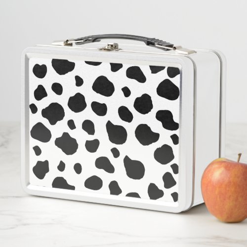 Cow Print Cow Pattern Cow Spots Black And White Metal Lunch Box