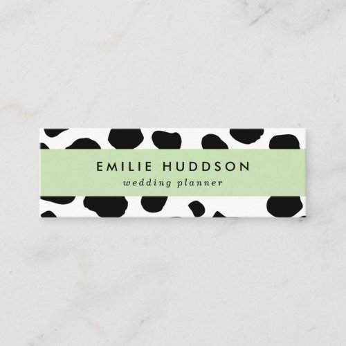 Cow Print Cow Pattern Cow Spots Black And White Mini Business Card