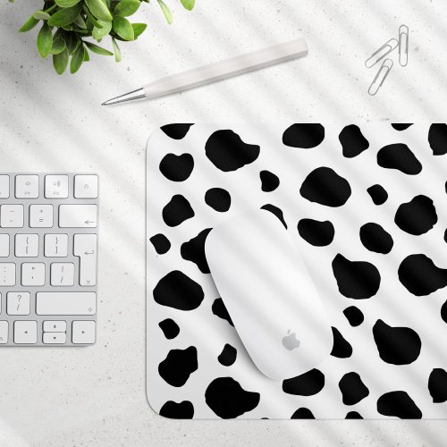 Cow Print Cow Pattern Cow Spots Black And White Mouse Pad