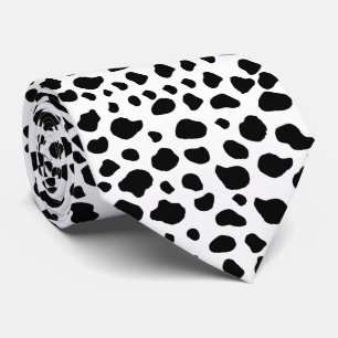 Cow Print, Cow Pattern, Cow Spots, Black And White Neck Tie