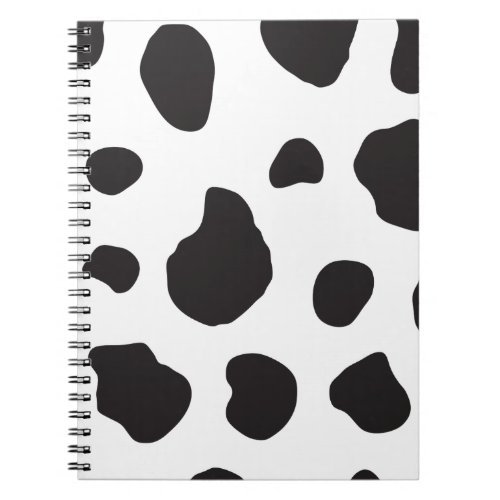 Cow Print Cow Pattern Cow Spots Black And White Notebook