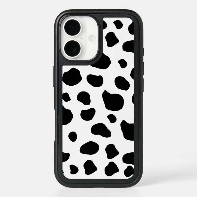 Cow Print, Cow Pattern, Cow Spots, Black And White Otterbox iPhone Case (Back)