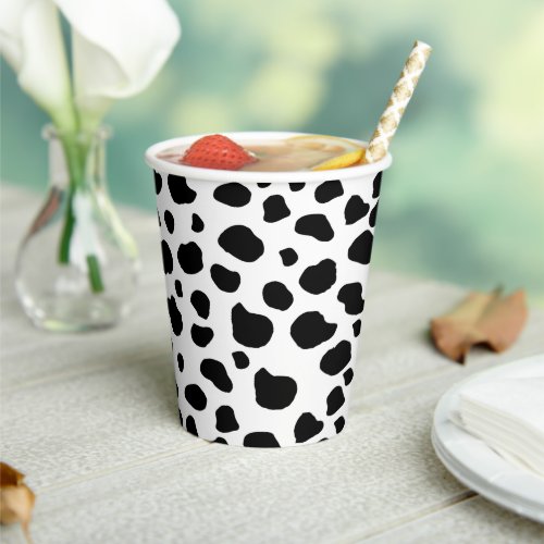 Cow Print Cow Pattern Cow Spots Black And White Paper Cups