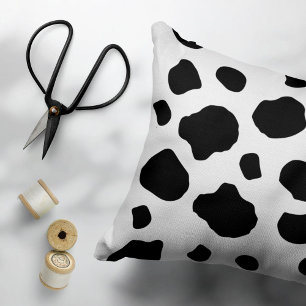 Cow Print, Cow Pattern, Cow Spots, Black And White Pillow Case