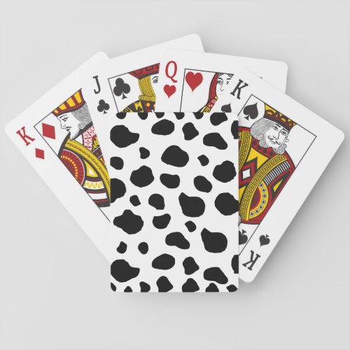 Cow Print Cow Pattern Cow Spots Black And White Poker Cards