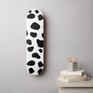 Cow Print, Cow Pattern, Cow Spots, Black And White Skateboard