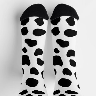 Cow Print, Cow Pattern, Cow Spots, Black And White Socks