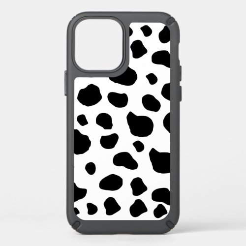 Cow Print Cow Pattern Cow Spots Black And White Speck iPhone 12 Case