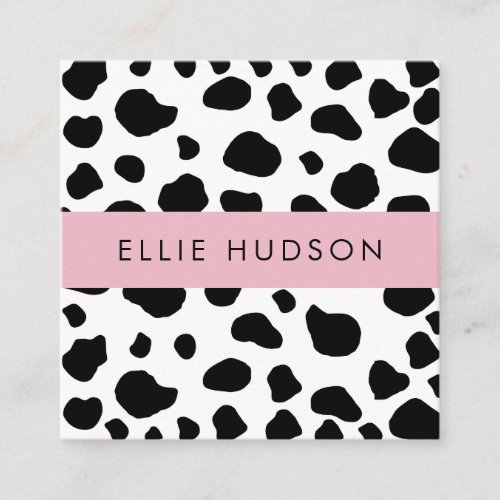 Cow Print Cow Pattern Cow Spots Black And White Square Business Card