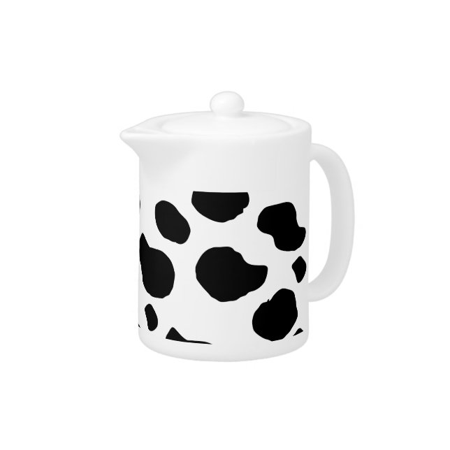 Cow Print, Cow Pattern, Cow Spots, Black And White Teapot (Right)