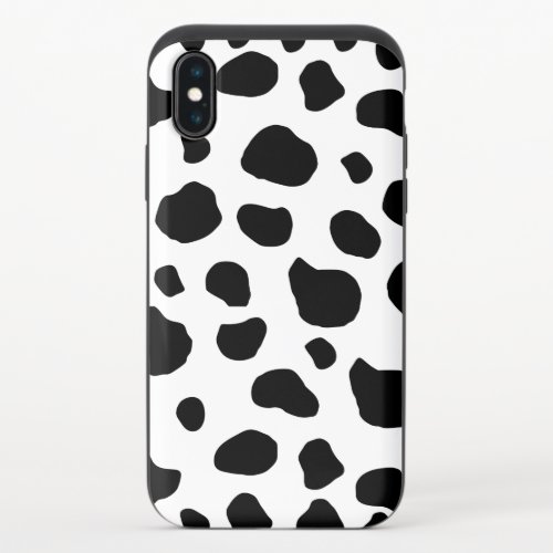 Cow Print Cow Pattern Cow Spots Black And White iPhone X Slider Case