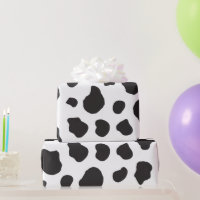 Cow Print Black and White Wrapping Paper