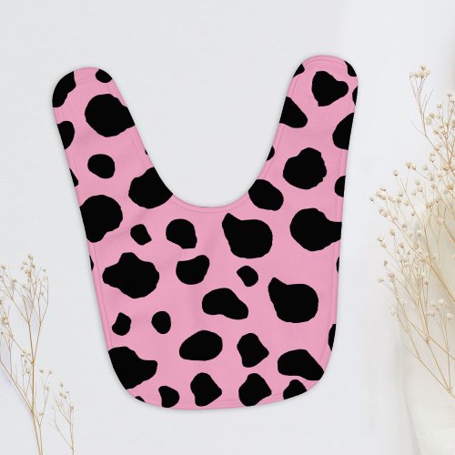 Cow Print Cow Pattern Cow Spots Pink Cow Baby Bib