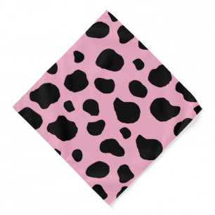 Cow Print, Cow Pattern, Cow Spots, Pink Cow Bandana