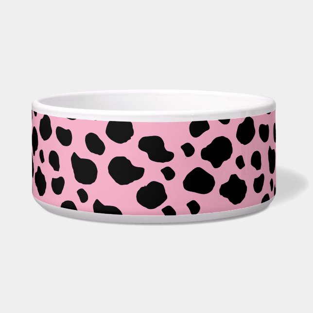 Cow Print, Cow Pattern, Cow Spots, Pink Cow Bowl (Front)