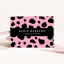 Cow Print, Cow Pattern, Cow Spots, Pink Cow Business Card