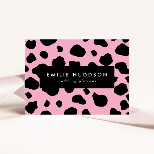 Cow Print Cow Pattern Cow Spots Pink Cow Business Card