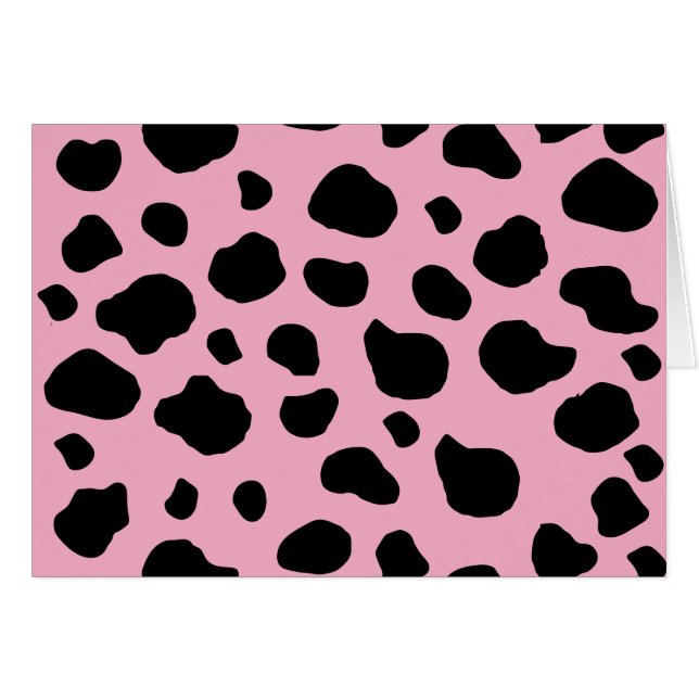 Cow Print, Cow Pattern, Cow Spots, Pink Cow Cards (Front Horizontal)