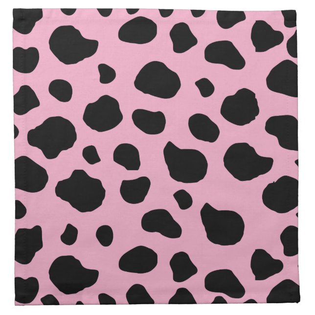 Cow Print, Cow Pattern, Cow Spots, Pink Cow Cloth Napkin (Front)