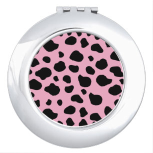 Cow Print, Cow Pattern, Cow Spots, Pink Cow Compact Mirror