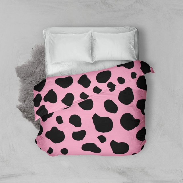 Cow Print, Cow Pattern, Cow Spots, Pink Cow Duvet Cover (Creator Uploaded)