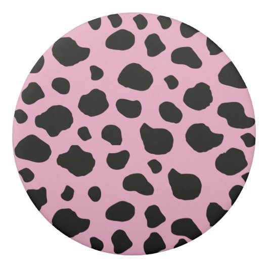 Cow Print, Cow Pattern, Cow Spots, Pink Cow Eraser (Front)