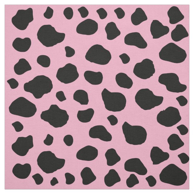 Cow Print, Cow Pattern, Cow Spots, Pink Cow Fabric (Swatch)