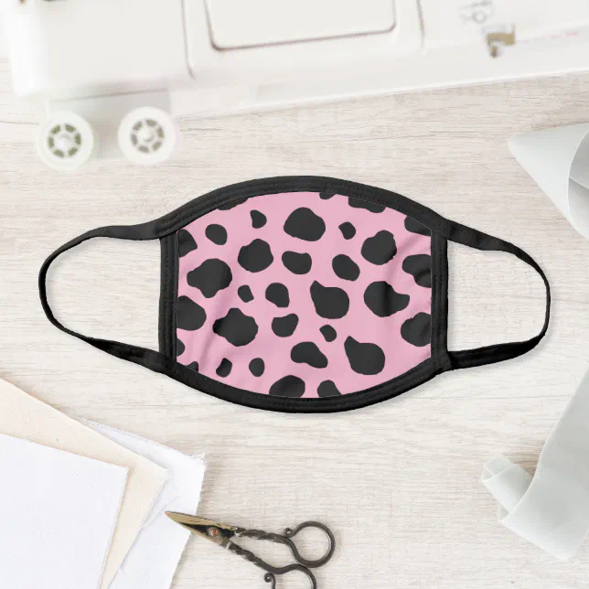Cow Print, Cow Pattern, Cow Spots, Pink Cow Face Mask | Zazzle
