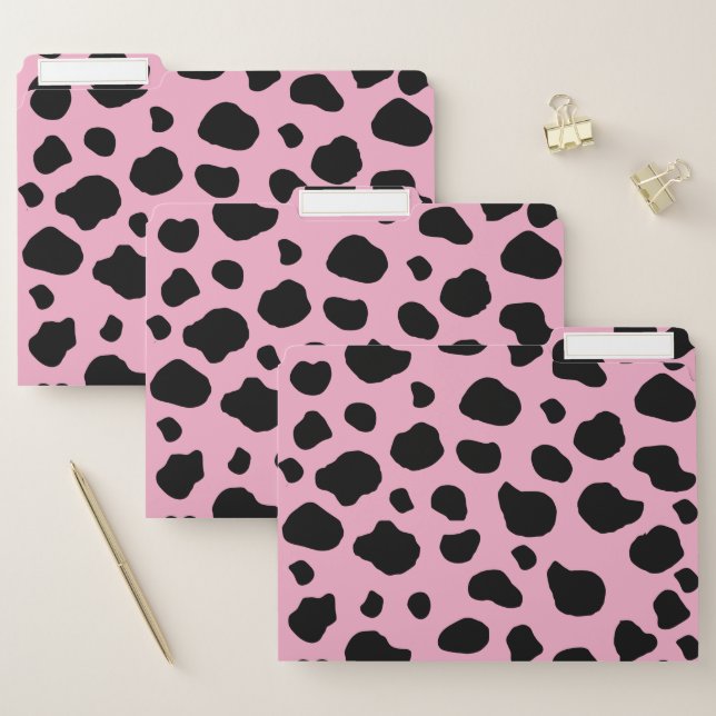 Cow Print, Cow Pattern, Cow Spots, Pink Cow File Folder (Set)