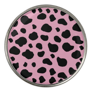 Cow Print, Cow Pattern, Cow Spots, Pink Cow Golf Ball Marker