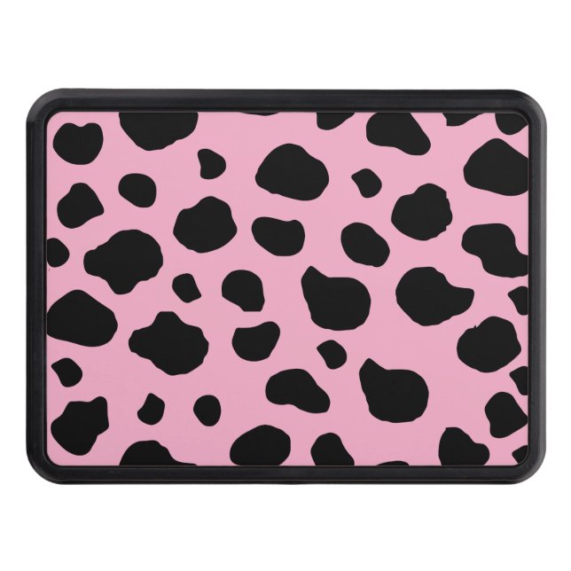 Cow Print, Cow Pattern, Cow Spots, Pink Cow Hitch Cover (Front)