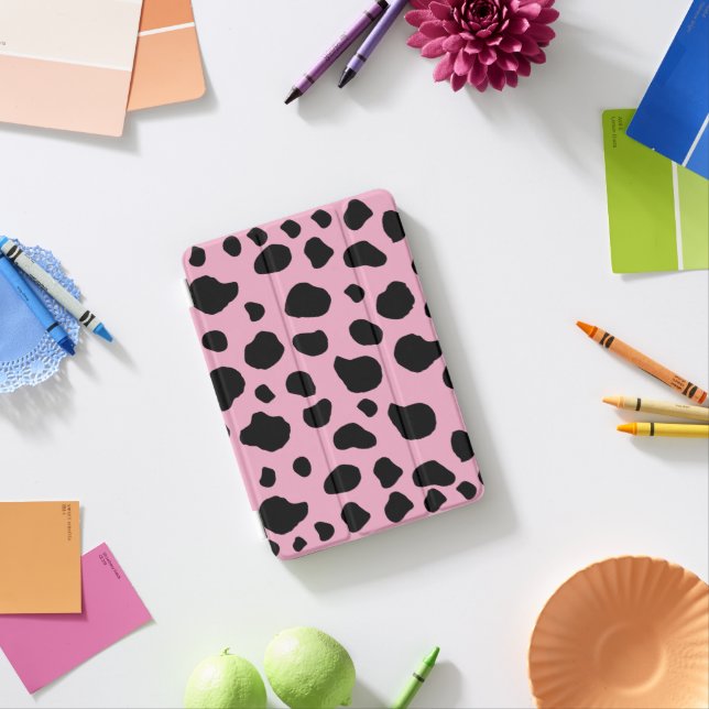 Cow Print, Cow Pattern, Cow Spots, Pink Cow iPad Mini Cover (In Situ)
