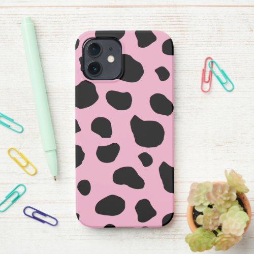 Cow Print Cow Pattern Cow Spots Pink Cow iPhone 12 Case